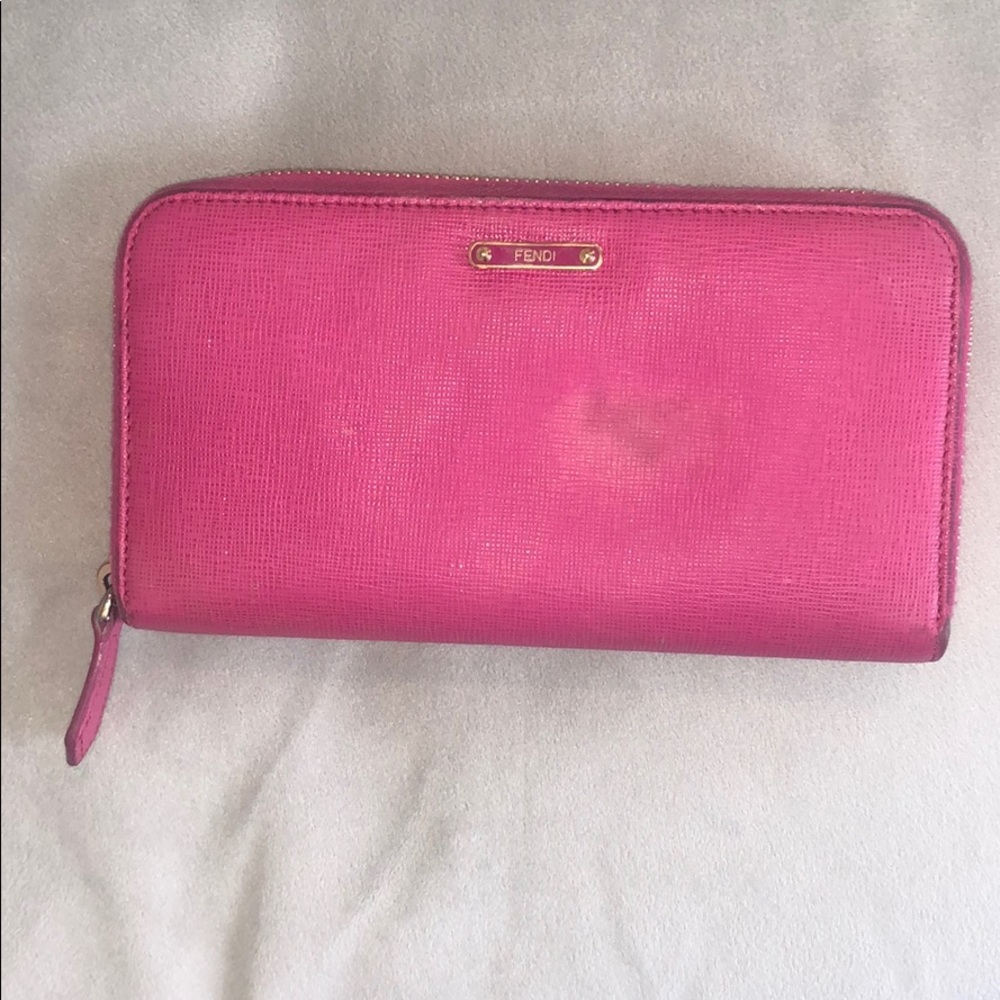 Authentic fendi pink wallet